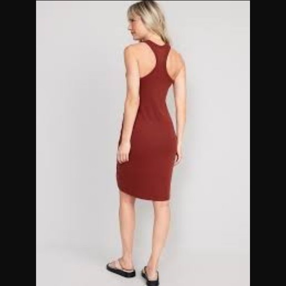NWT! UltraLite Racerback Rib-Knit Ruched Dress - Picture 4 of 4